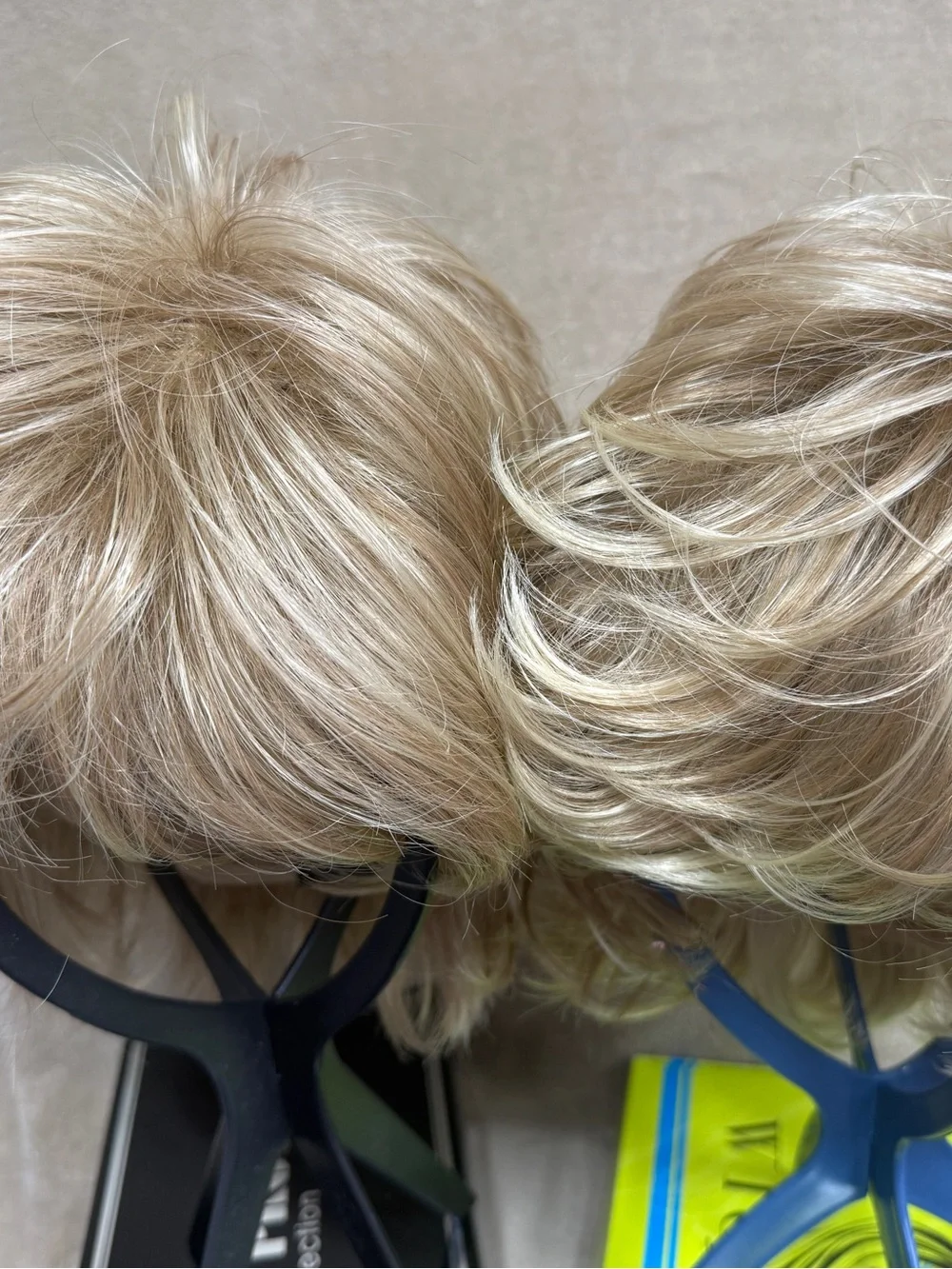 Lot of 2 wig wig pro and wig shop short shag blonde synthetic average